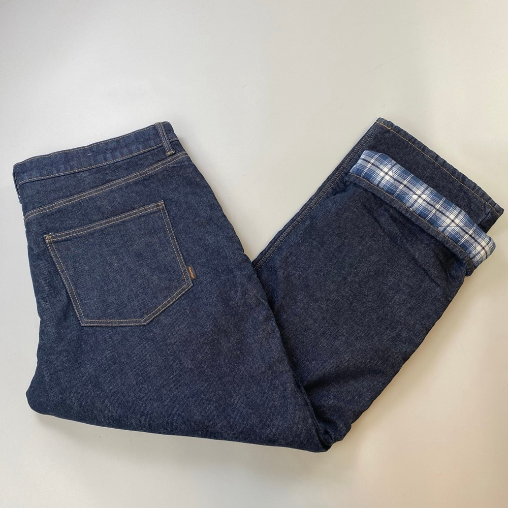 Realtree Jeans Mens 38 Blue Flannel Lined Workwear Utility Gorpcore Skater Warm